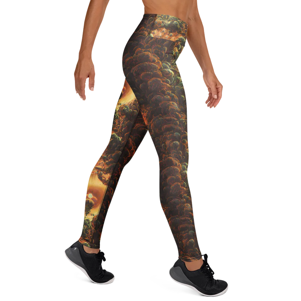 Volcanic Cascade on Yoga Leggings — Right