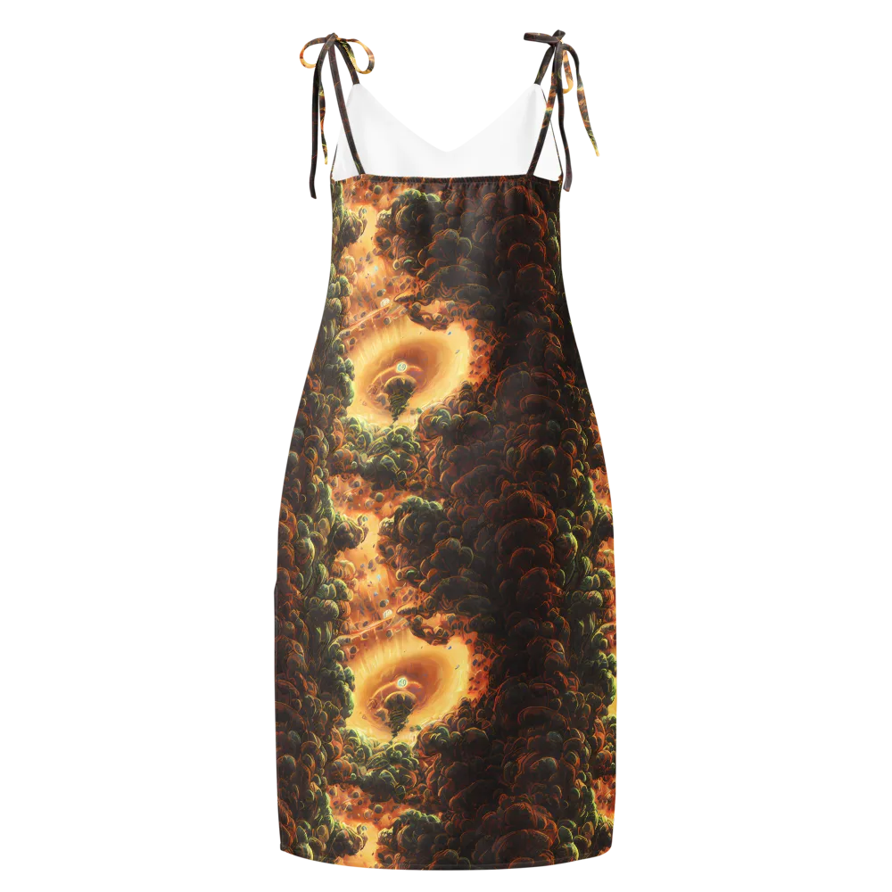 Volcanic Cascade on Slip Dress — Back