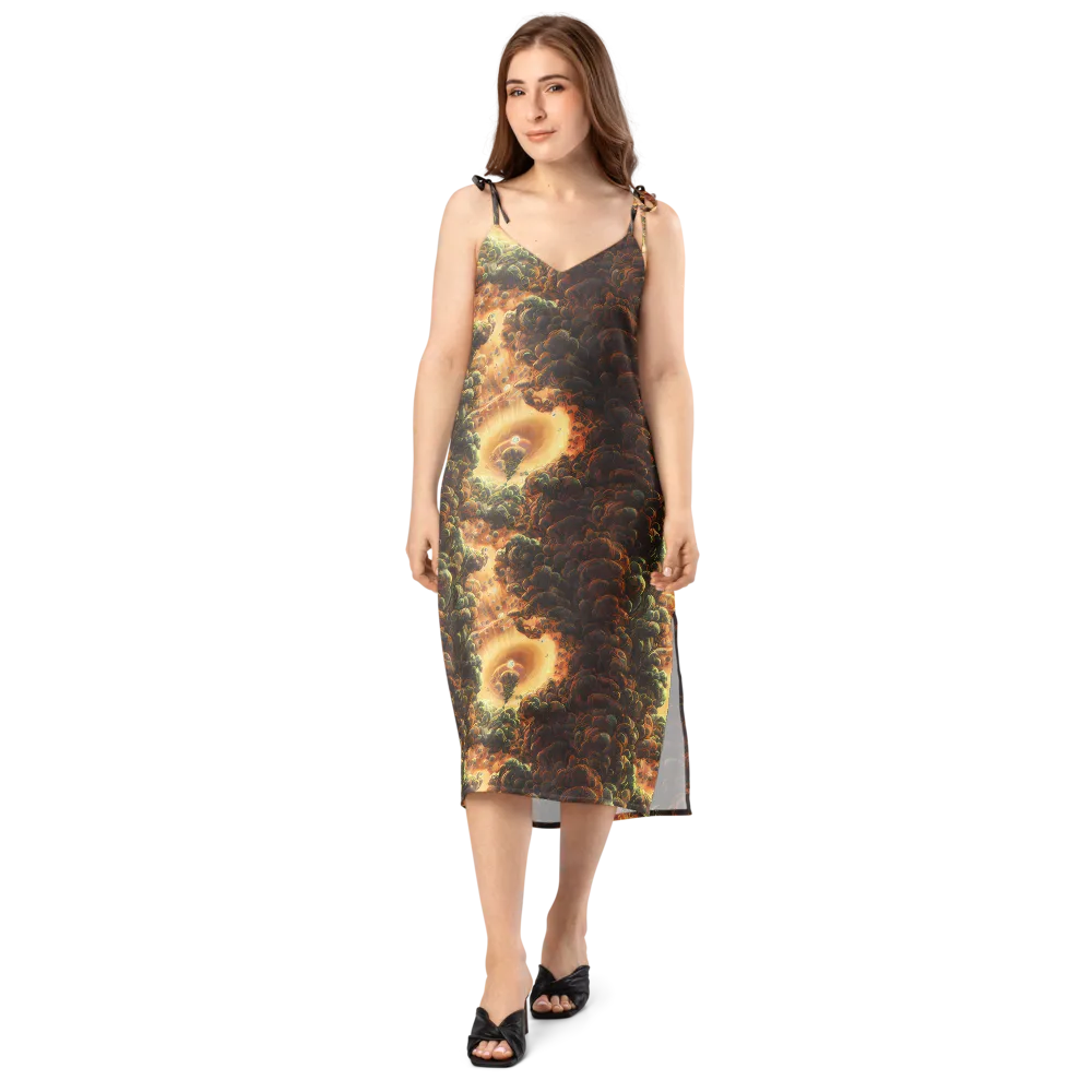 Volcanic Cascade on Slip Dress — Front