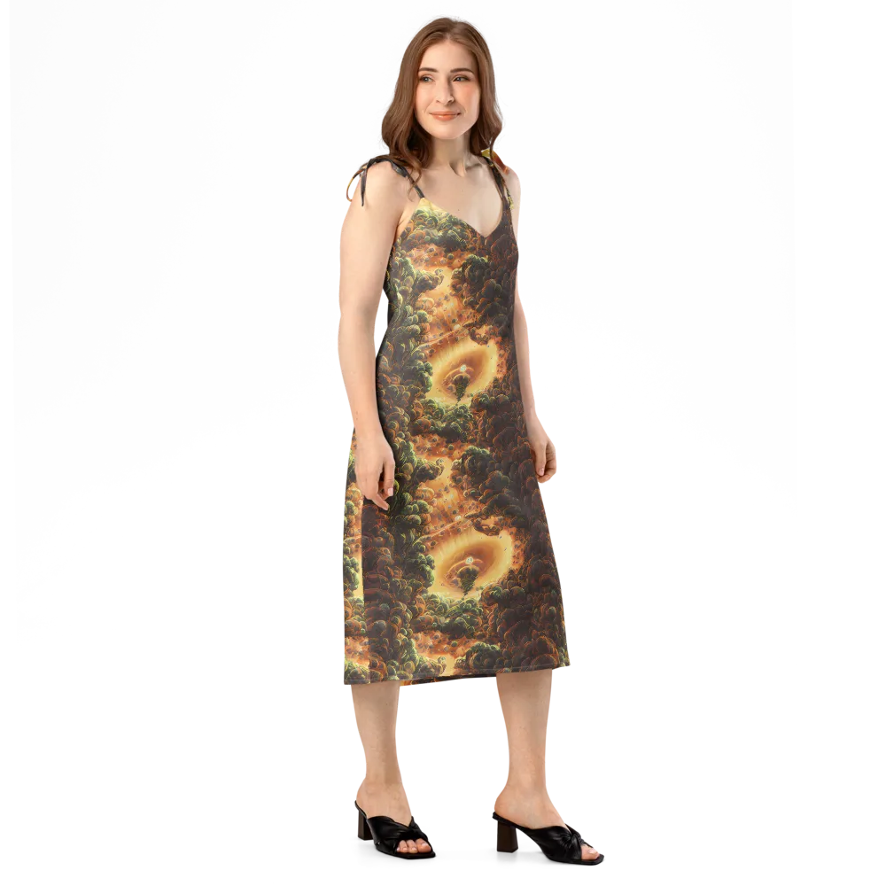 Volcanic Cascade on Slip Dress — Right Front