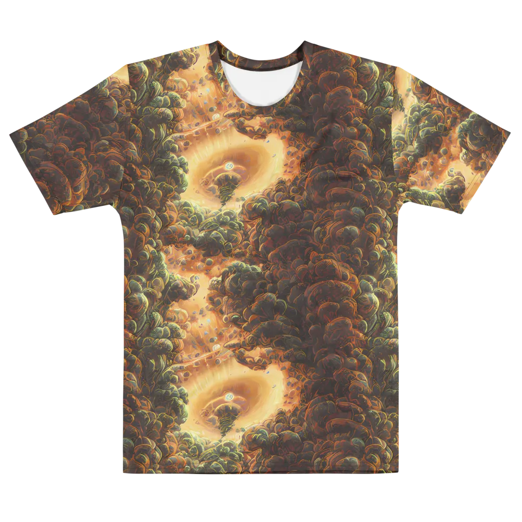Volcanic Cascade on Men's Cotton Crew Neck T-Shirt — Front