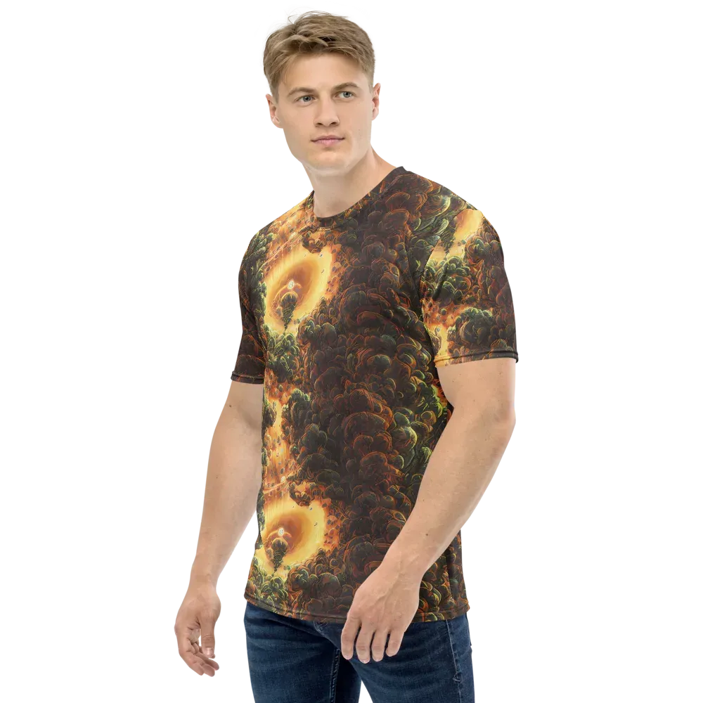 Volcanic Cascade on Men's Crew Neck T-Shirt — Left