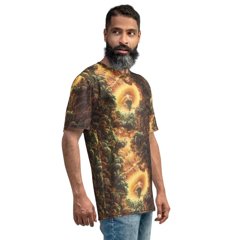 Volcanic Cascade on Men's Crew Neck T-Shirt — Right