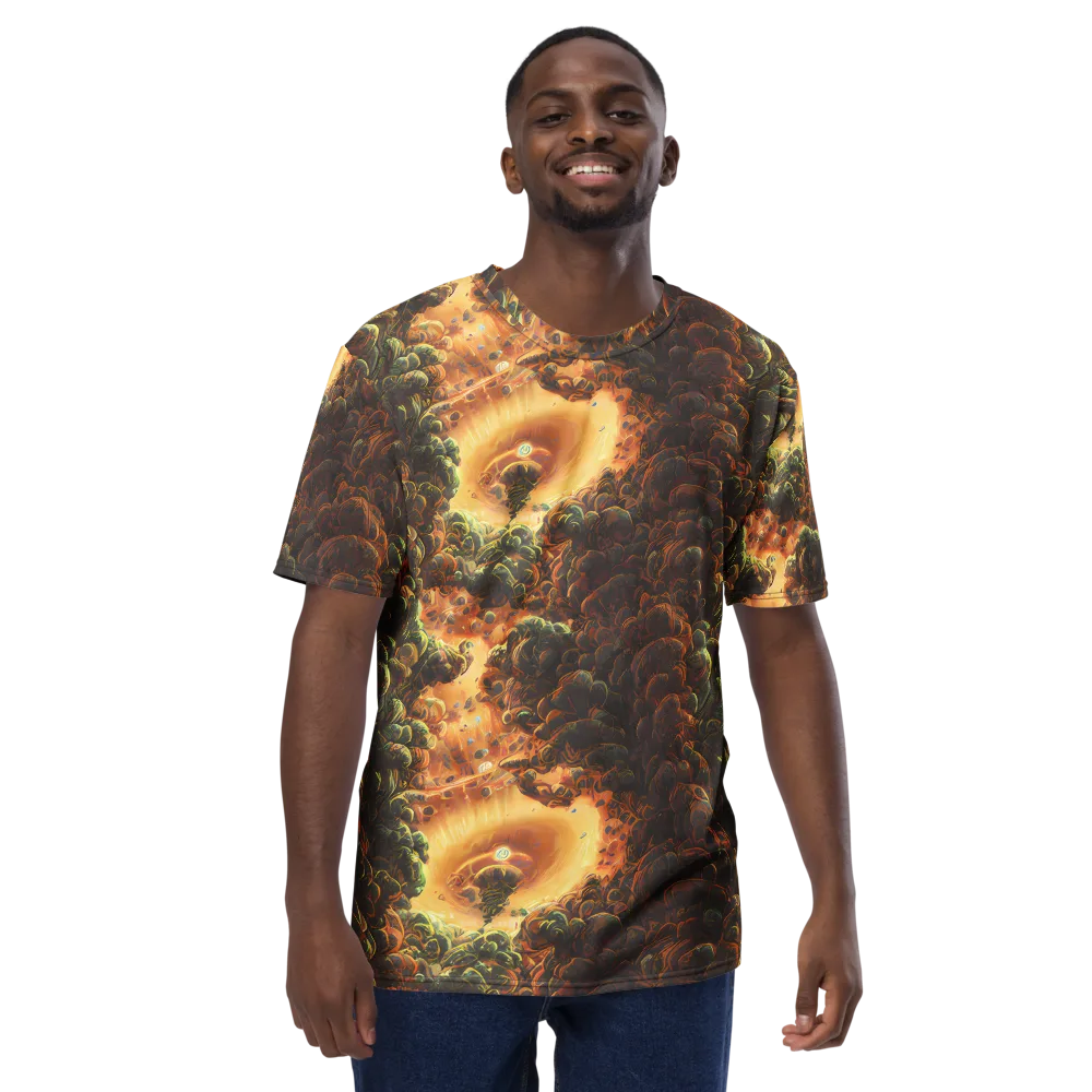 Volcanic Cascade on Men's Crew Neck T-Shirt — Front