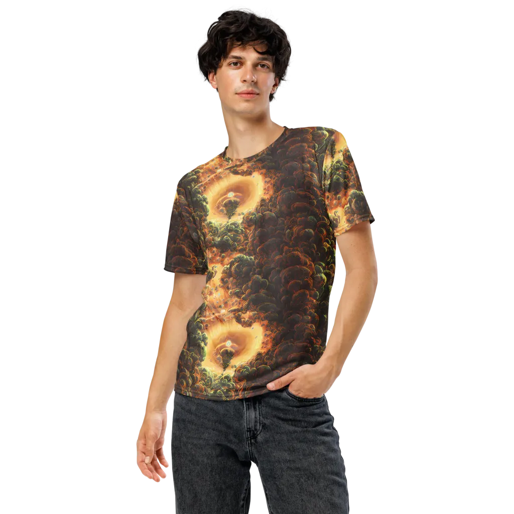 Volcanic Cascade on Men's Crew Neck T-Shirt — Front