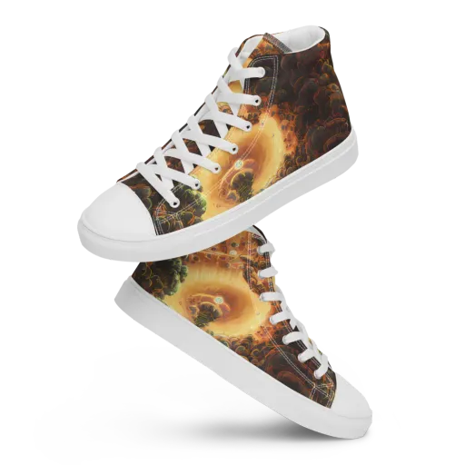 Volcanic Cascade on a Men's High Top Canvas Shoes