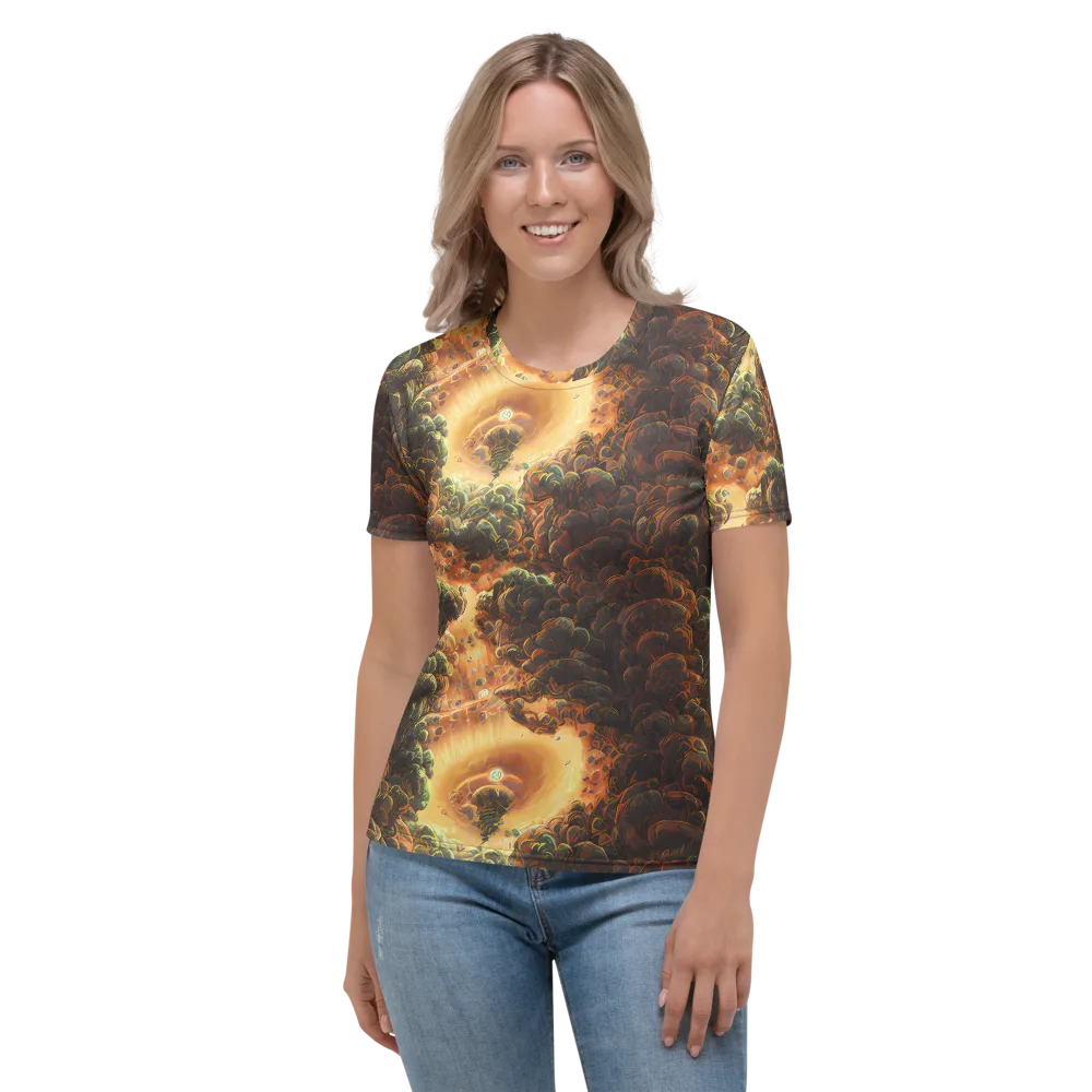 Volcanic Cascade on Women's Crew Neck T-Shirt — Front