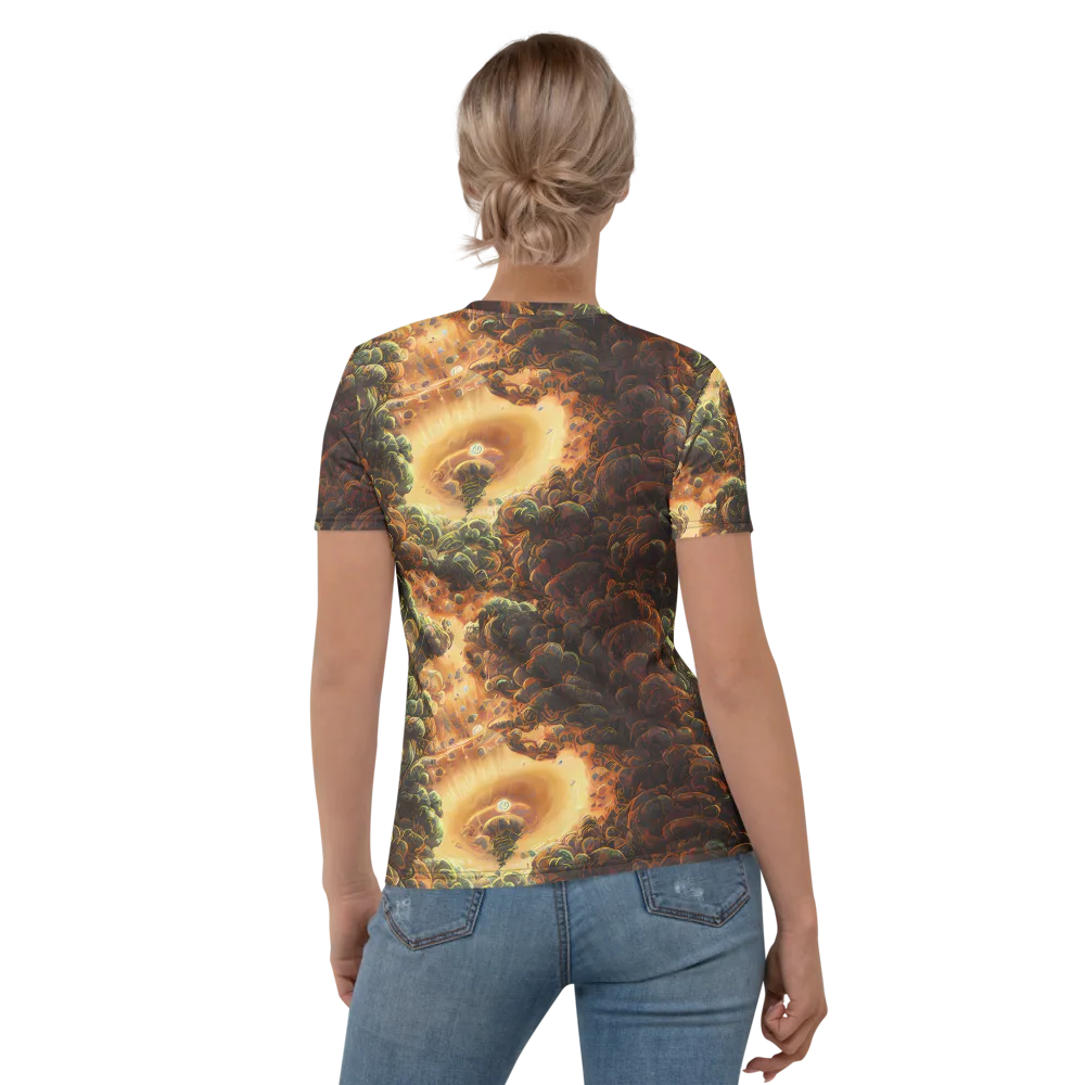 Volcanic Cascade on Women's Crew Neck T-Shirt — Back
