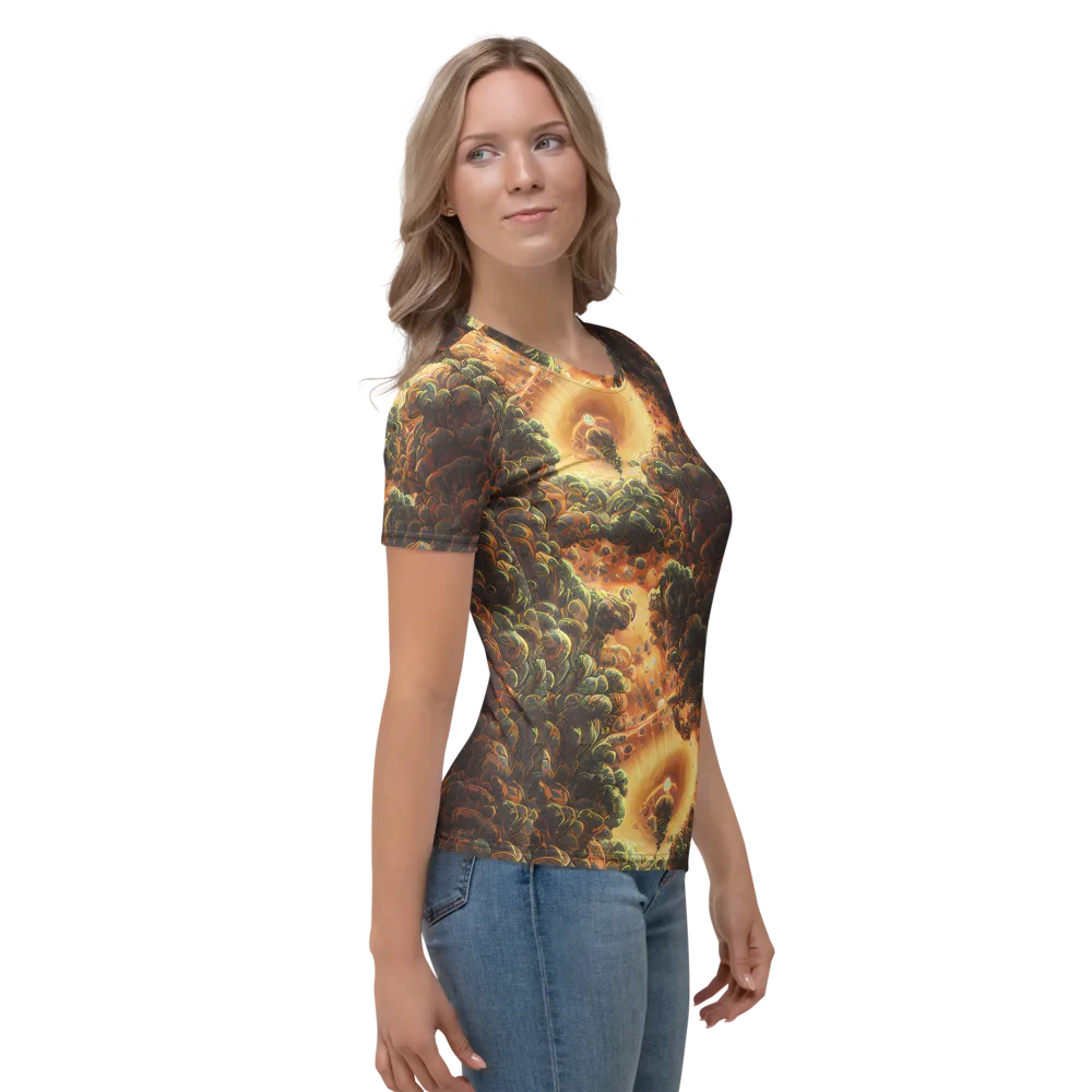 Volcanic Cascade on Women's Crew Neck T-Shirt — Right
