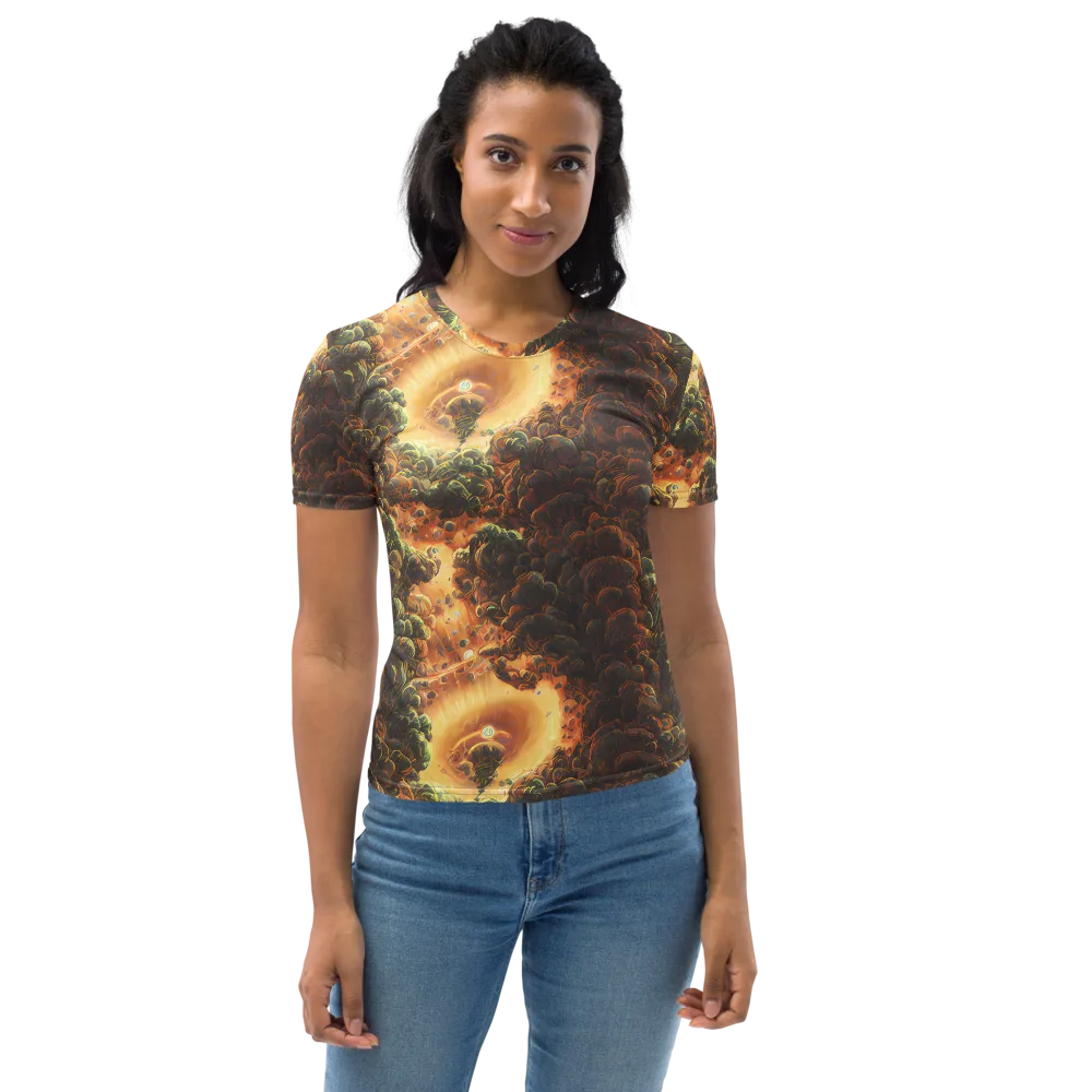 Volcanic Cascade on Women's Crew Neck T-Shirt — Front