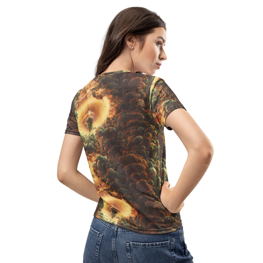 Volcanic Cascade on Women's Crew Neck T-Shirt — Back