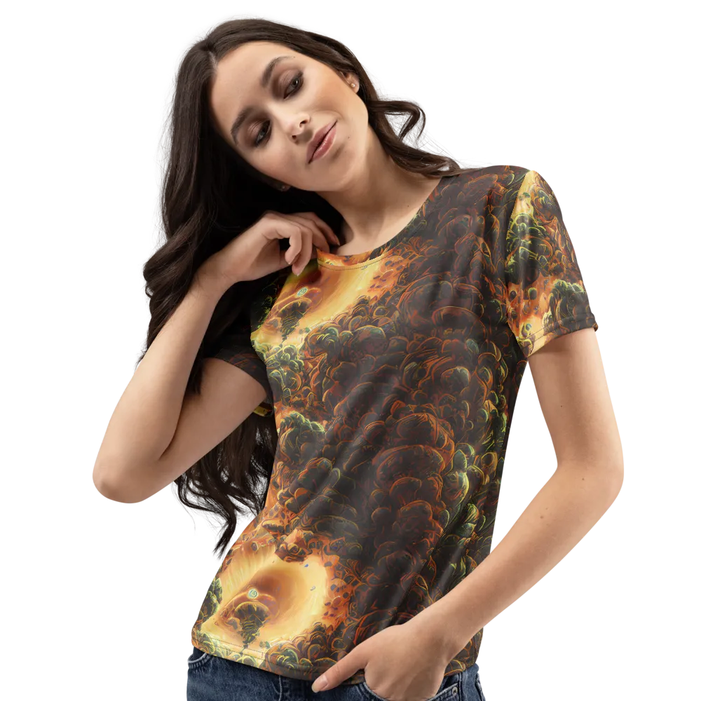 Volcanic Cascade on Women's Crew Neck T-Shirt — Left Front