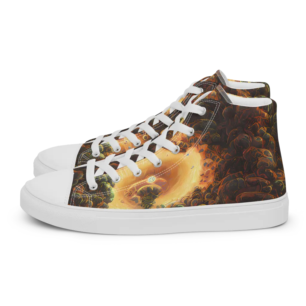 Volcanic Cascade on Women's High Top Canvas Shoes — Left