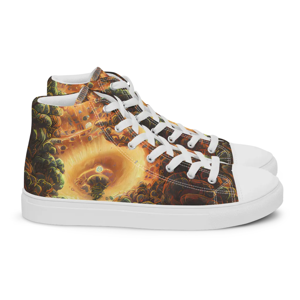 Volcanic Cascade on Women's High Top Canvas Shoes — Right