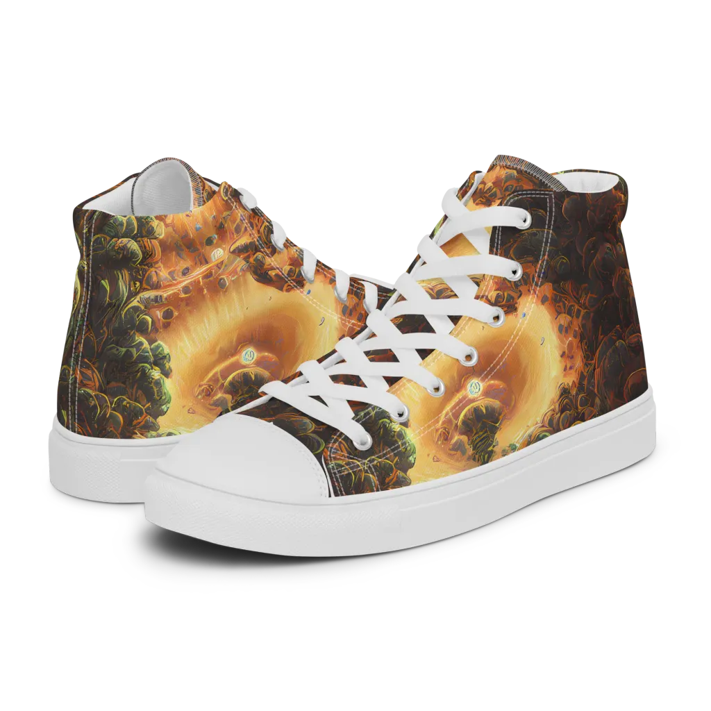 Volcanic Cascade on Women's High Top Canvas Shoes — Left