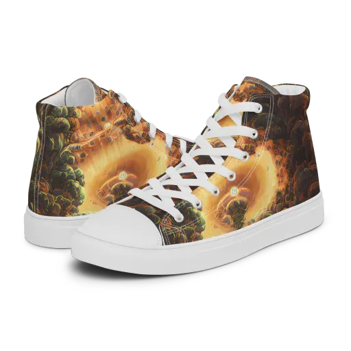 Volcanic Cascade on a Women's High Top Canvas Shoes