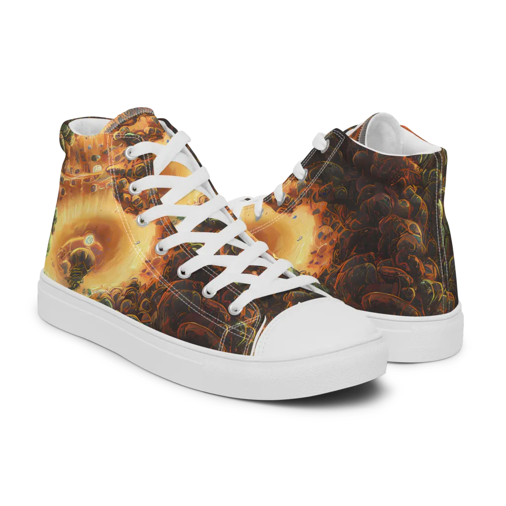 Volcanic Cascade on Women's High Top Canvas Shoes — Right