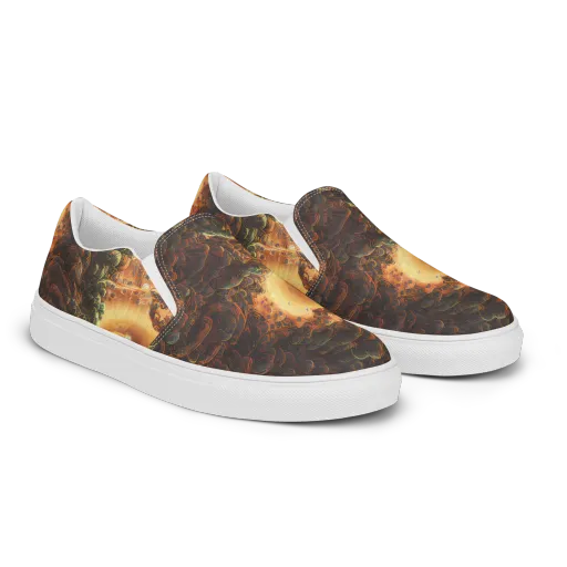 Volcanic Cascade on a Men's Slip-On Canvas Shoes