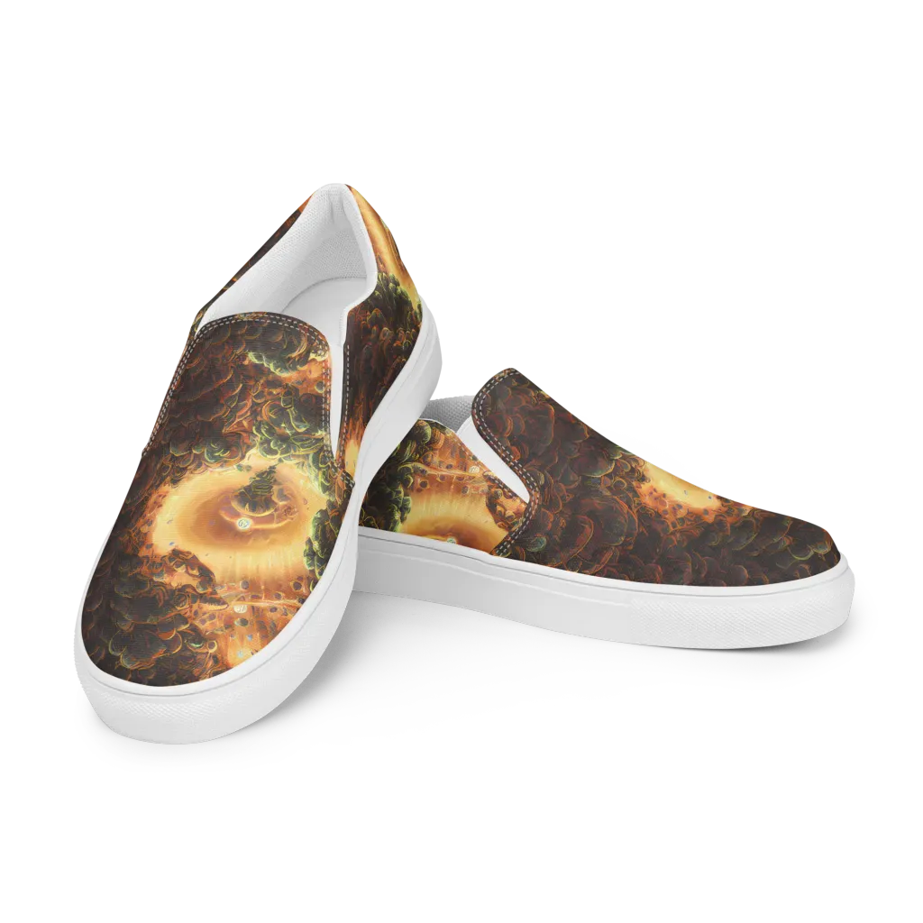 Volcanic Cascade on Men's Slip-On Canvas Shoes — Left Front