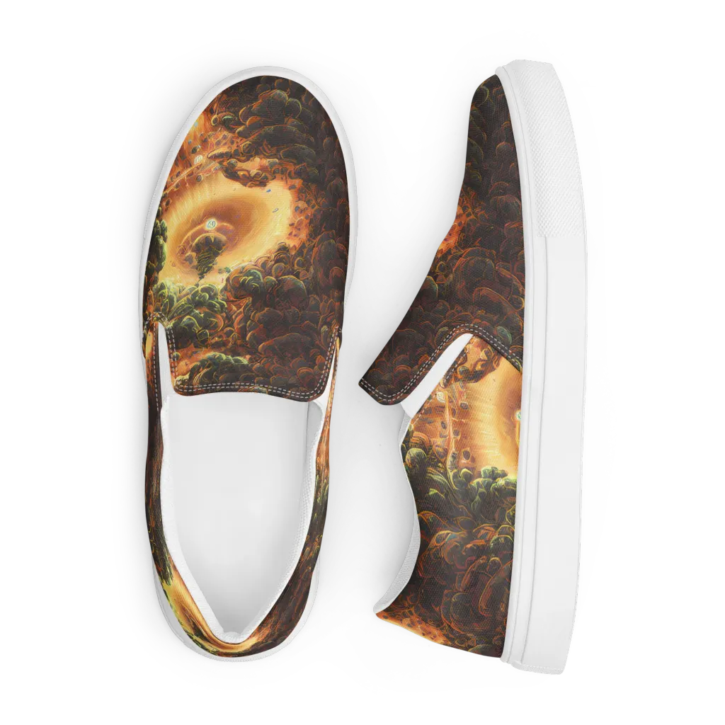 Volcanic Cascade on Men's Slip-On Canvas Shoes — Front