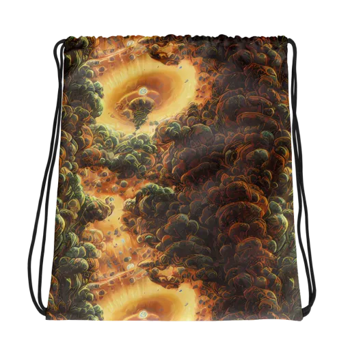 Volcanic Cascade on a Drawstring Bag