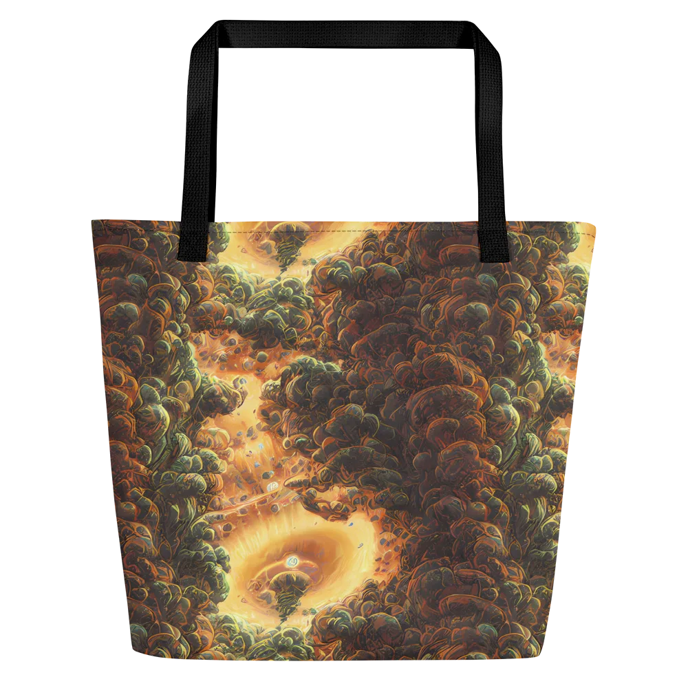 Volcanic Cascade on Large Tote Bag W/ Pocket — Front