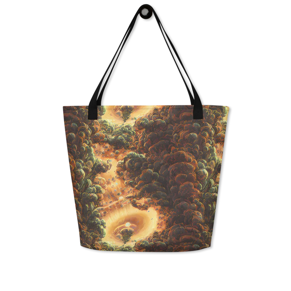 Volcanic Cascade on Large Tote Bag W/ Pocket — Front
