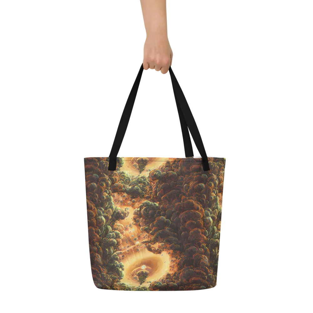 Volcanic Cascade on Large Tote Bag W/ Pocket — Front