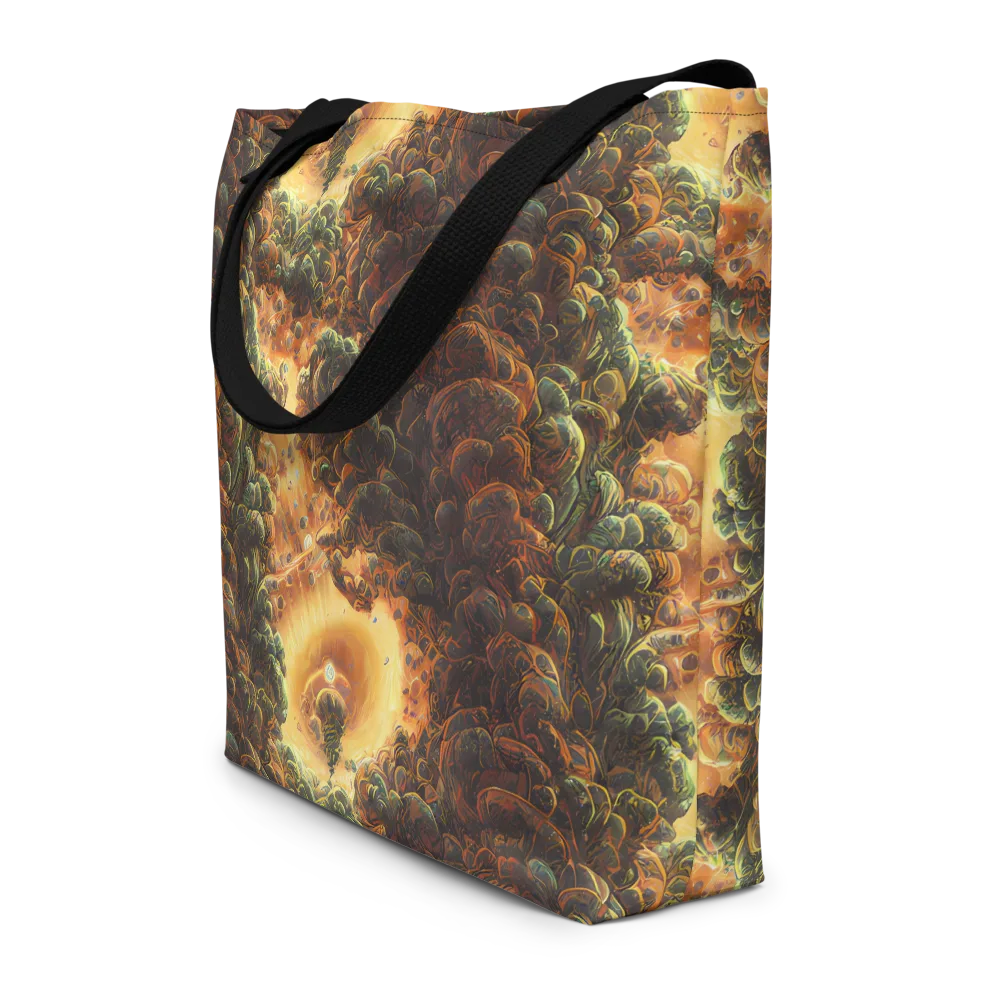 Volcanic Cascade on Large Tote Bag W/ Pocket — Front