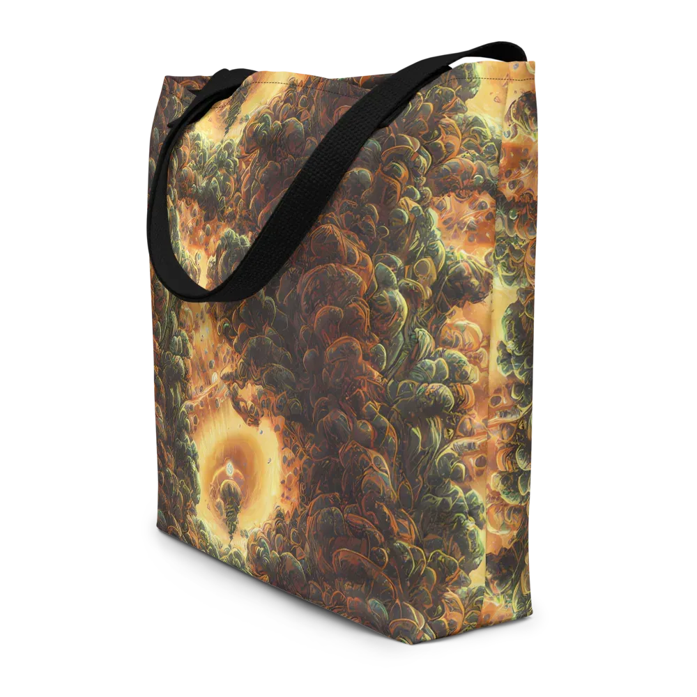 Volcanic Cascade on Large Tote Bag W/ Pocket — Front