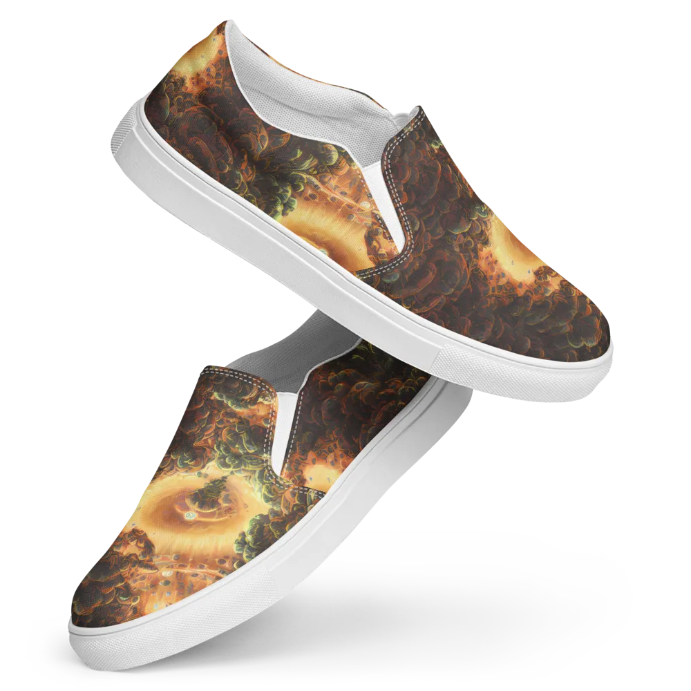 Volcanic Cascade on Women's Slip-On Canvas Shoes — Front