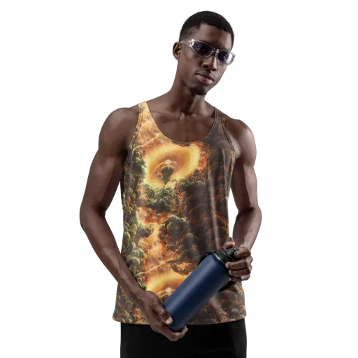 Volcanic Cascade on a Men's Tank Top