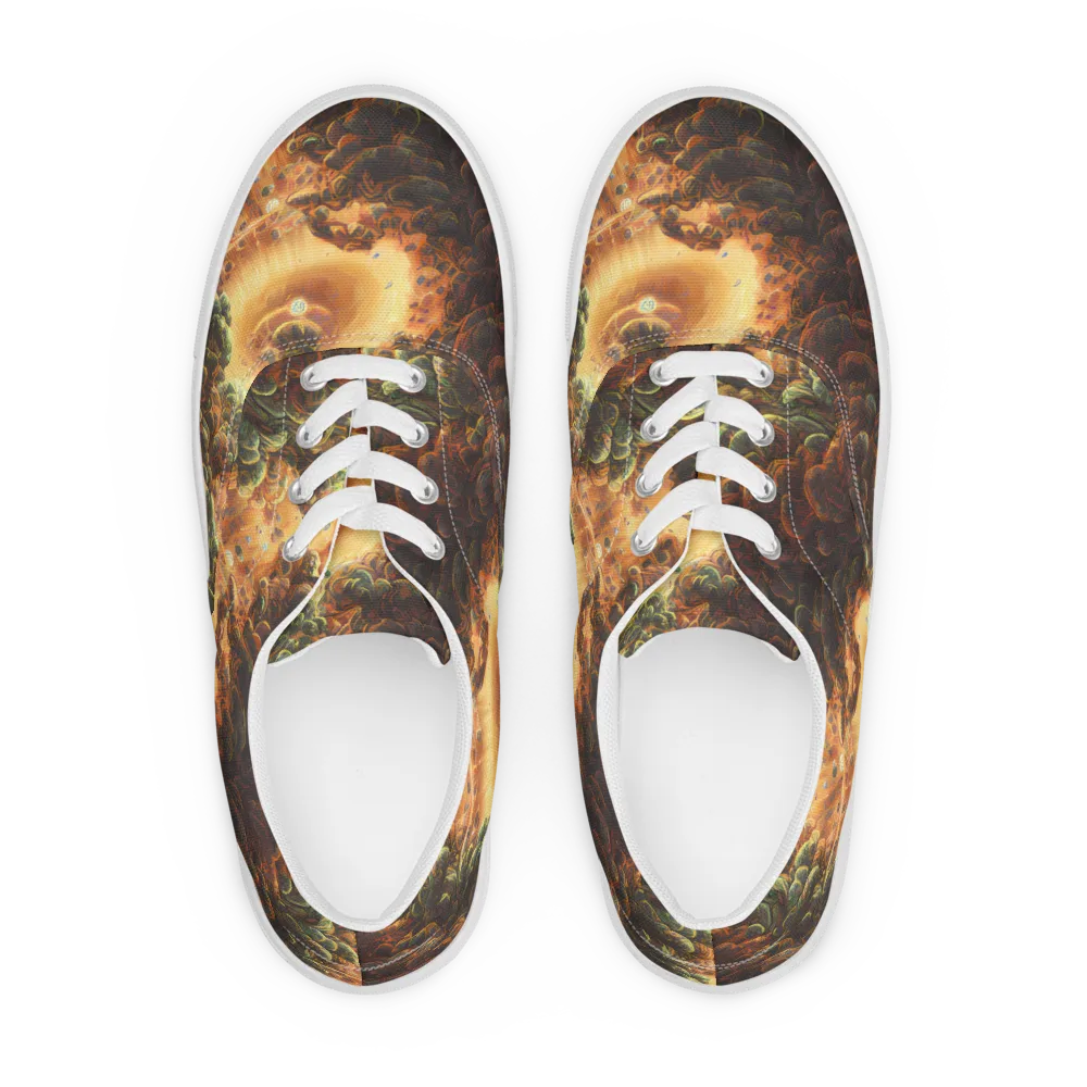 Volcanic Cascade on Men's Lace-Up Canvas Shoes — Front
