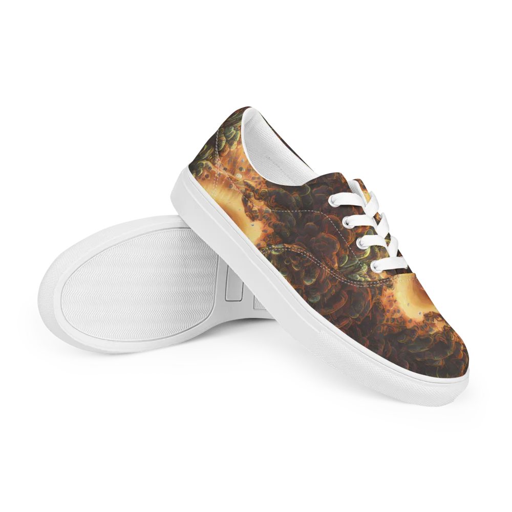 Volcanic Cascade on Men's Lace-Up Canvas Shoes — Right Front