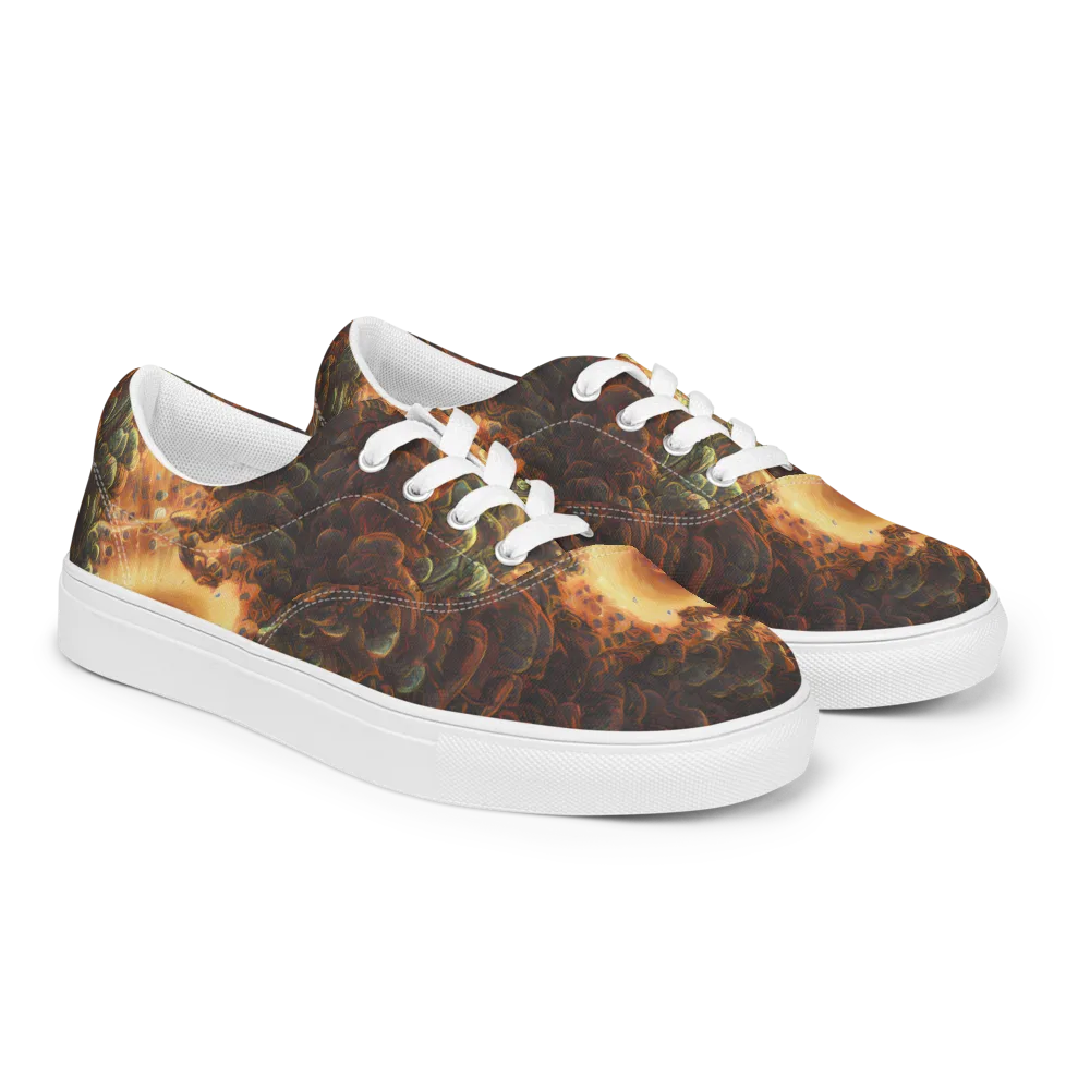 Volcanic Cascade on Men's Lace-Up Canvas Shoes — Right Front