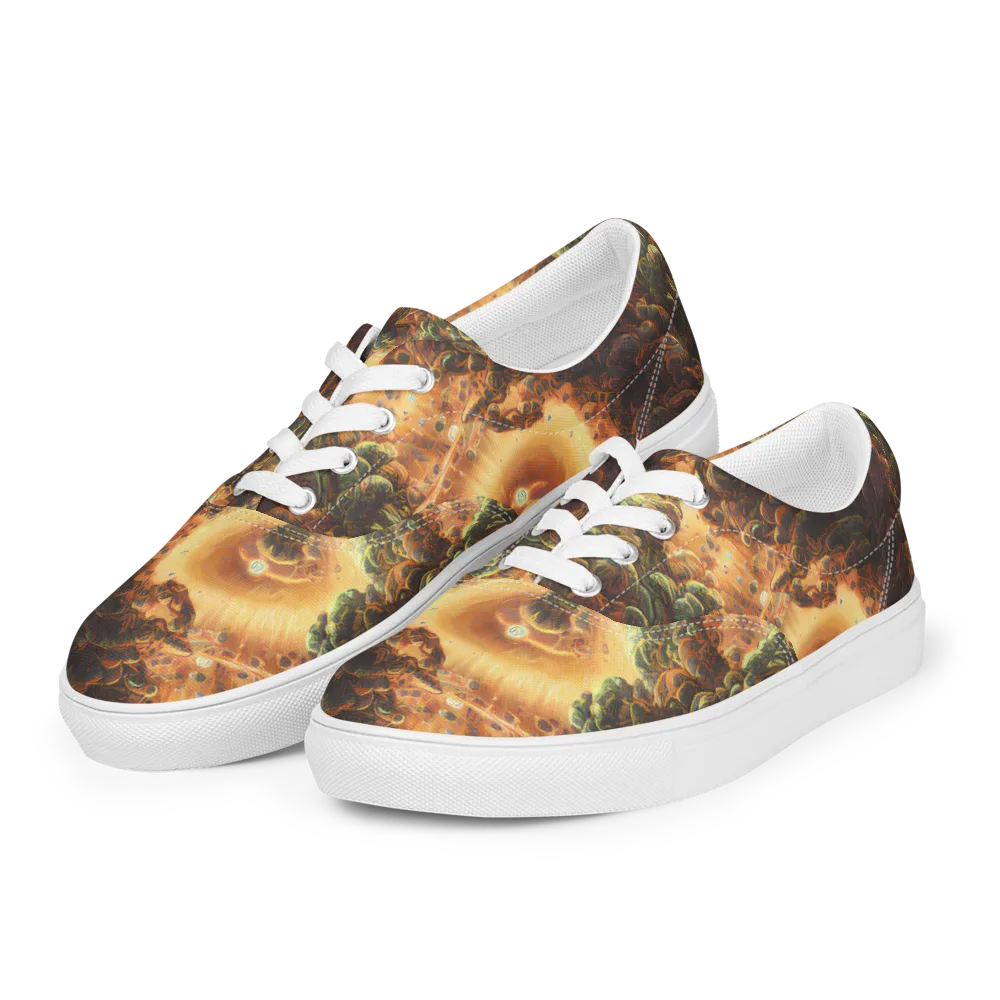 Volcanic Cascade on Men's Lace-Up Canvas Shoes — Left Front