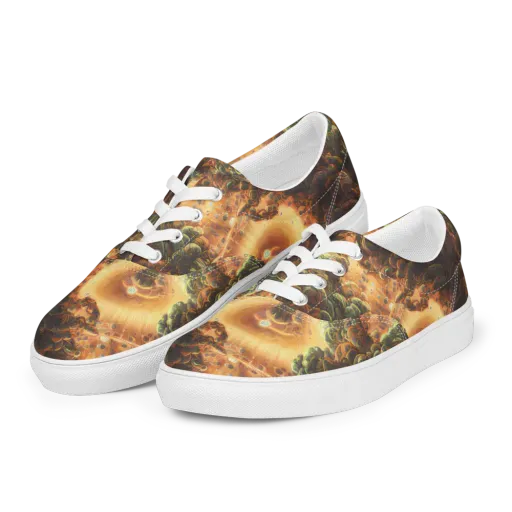 Volcanic Cascade on a Men's Lace-Up Canvas Shoes