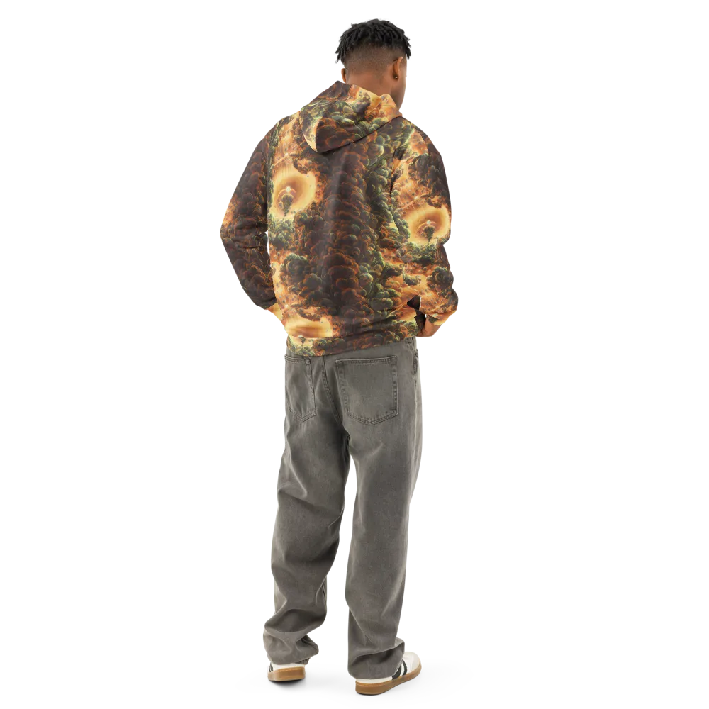 Volcanic Cascade on Cotton Hoodie — Back