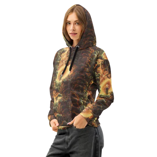 Volcanic Cascade on a Cotton Hoodie