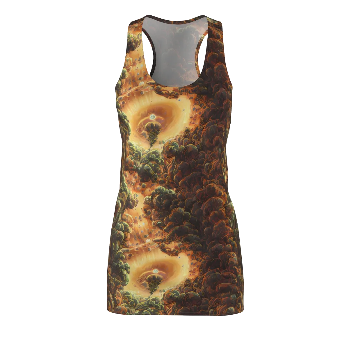 Volcanic Cascade on Racerback Dress — Front