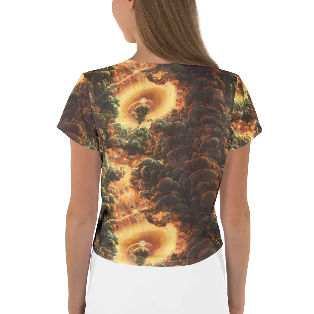 Volcanic Cascade on Crop Tee — Back