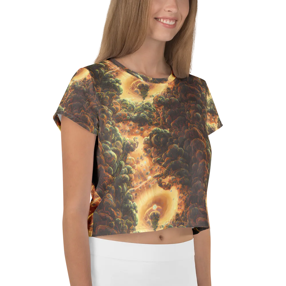 Volcanic Cascade on Crop Tee — Right
