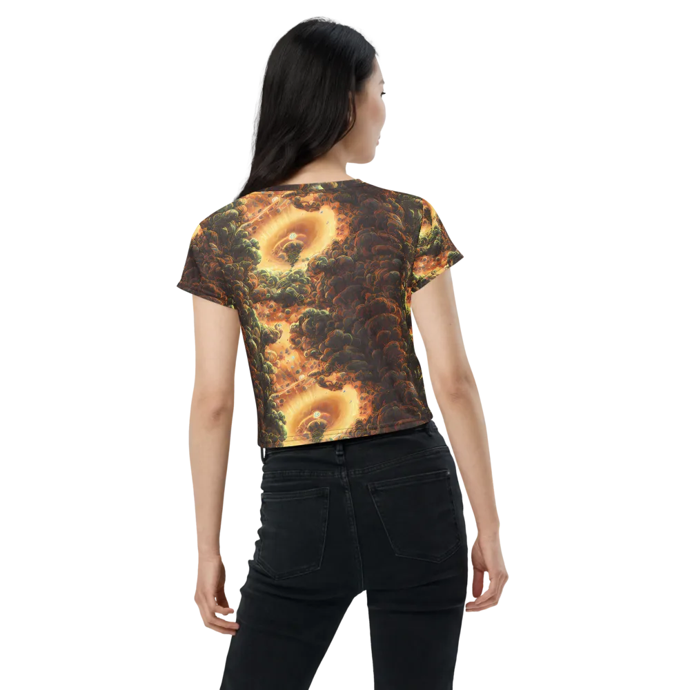 Volcanic Cascade on Crop Tee — Back