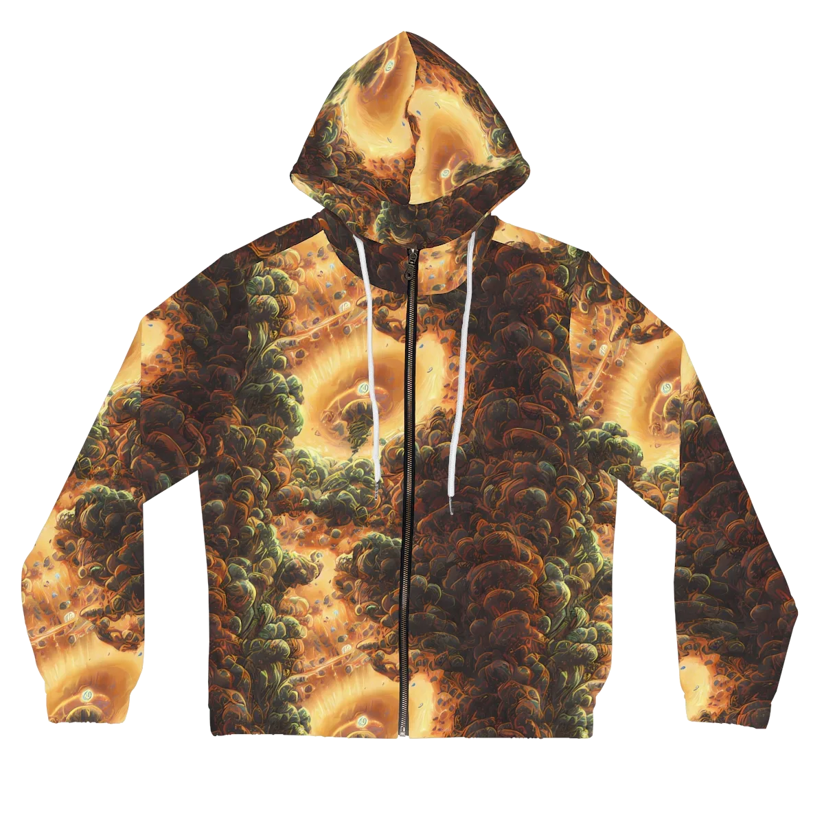 Volcanic Cascade on Women's Full-Zip Hoodie — Front