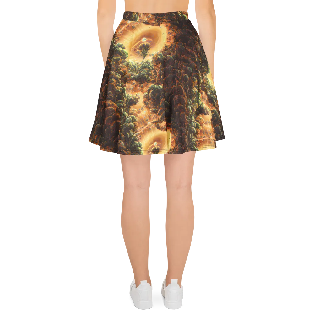 Volcanic Cascade on Skater Skirt — Back