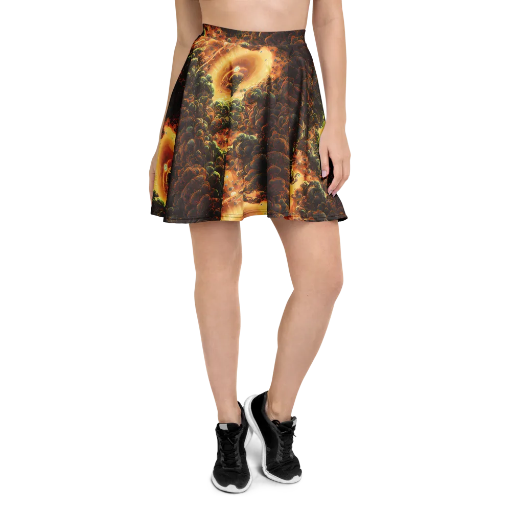 Volcanic Cascade on Skater Skirt — Front