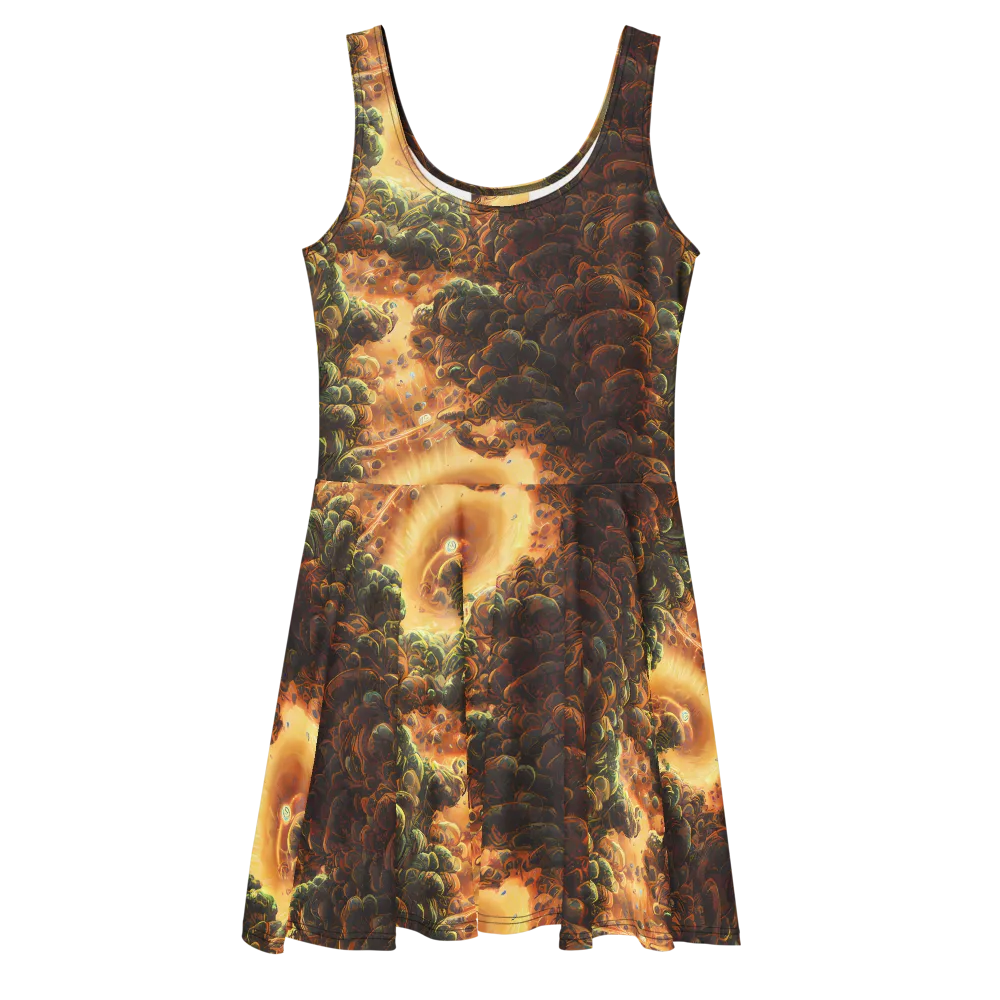 Volcanic Cascade on Skater Dress — Front