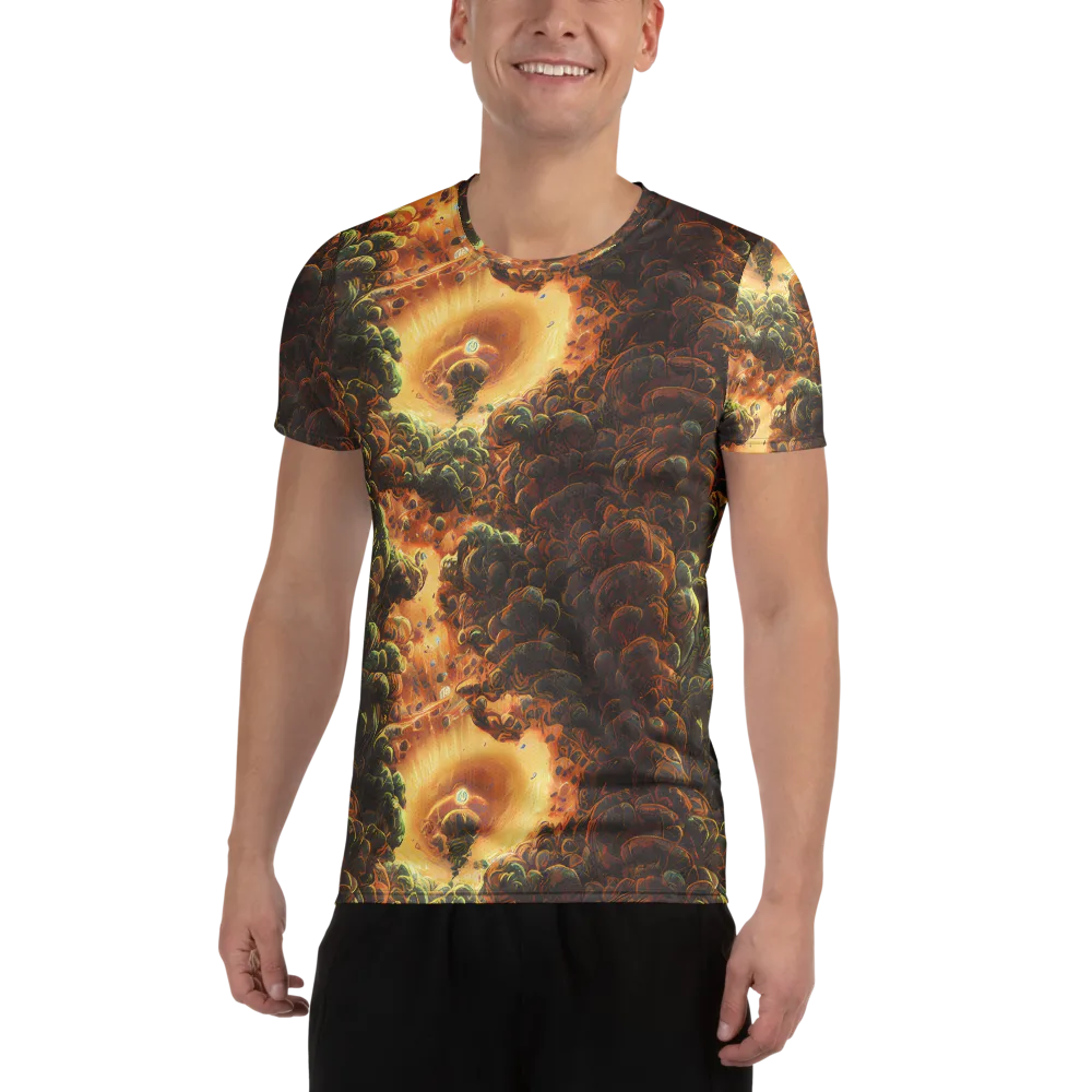Volcanic Cascade on Men's Athletic T-Shirt — Front