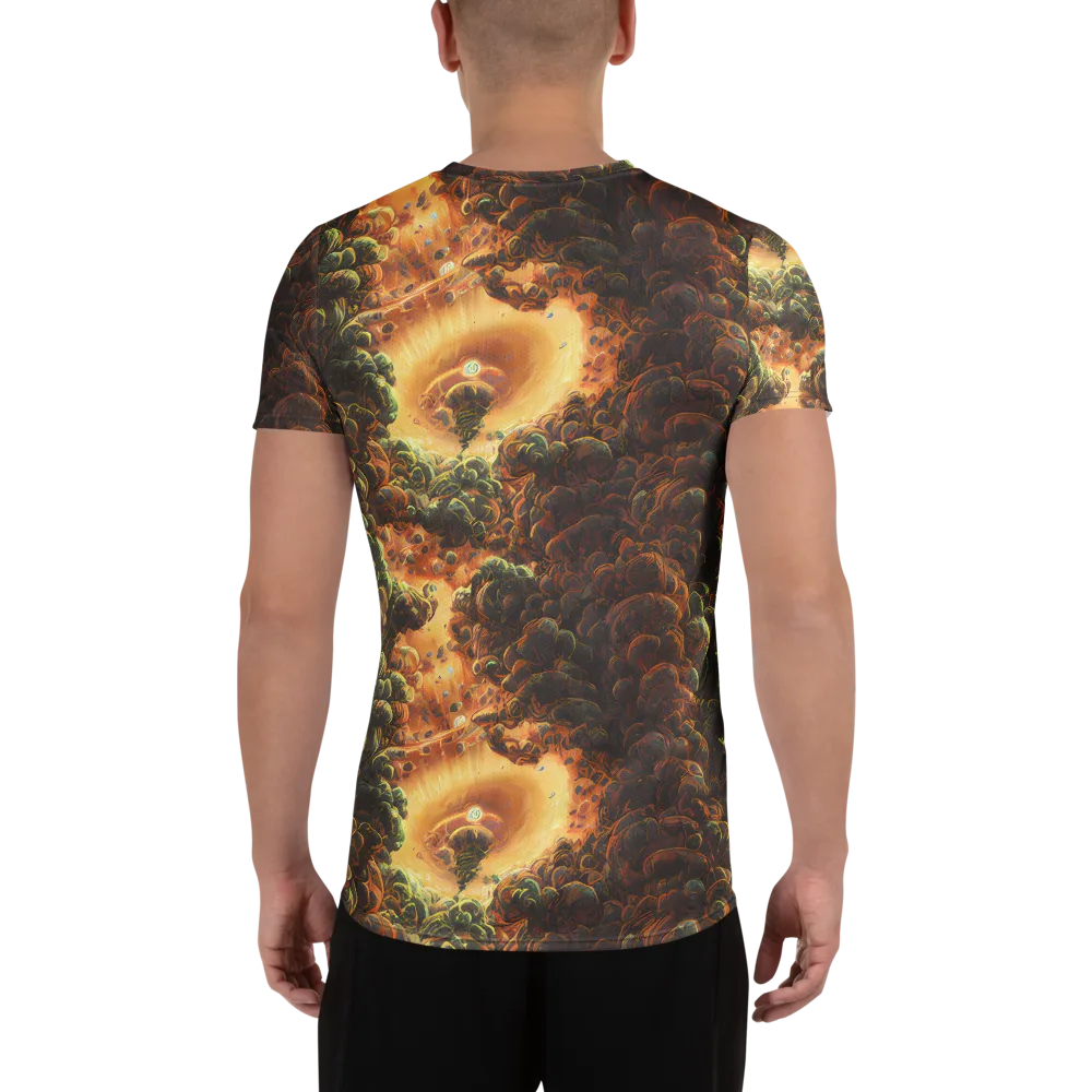 Volcanic Cascade on Men's Athletic T-Shirt — Back