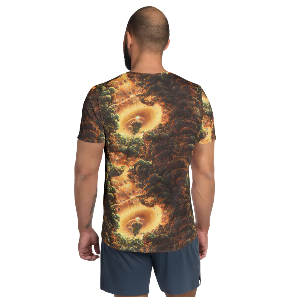 Volcanic Cascade on Men's Athletic T-Shirt — Back